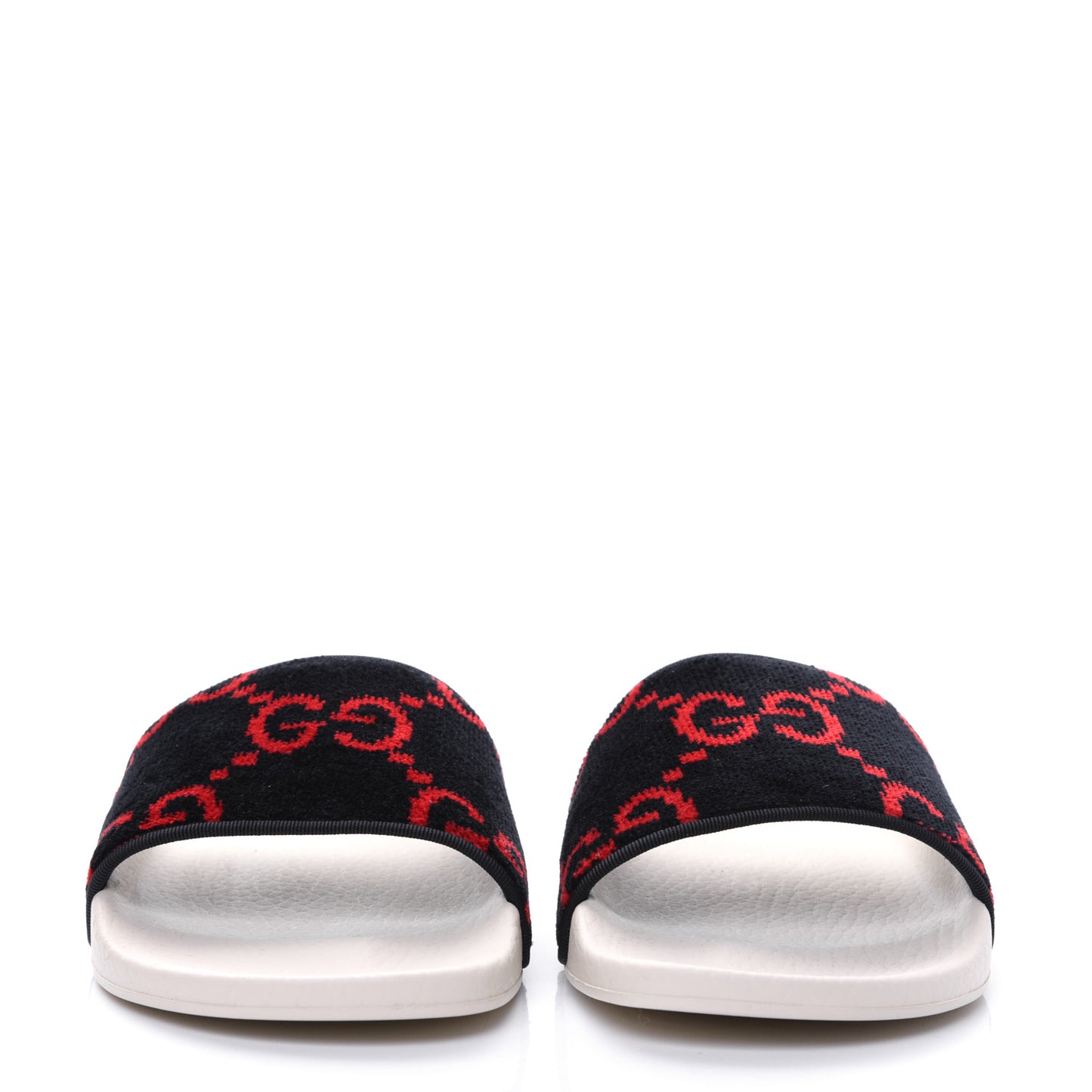 Terry Cloth GG Monogram Slide Sandals 39 Blue Red