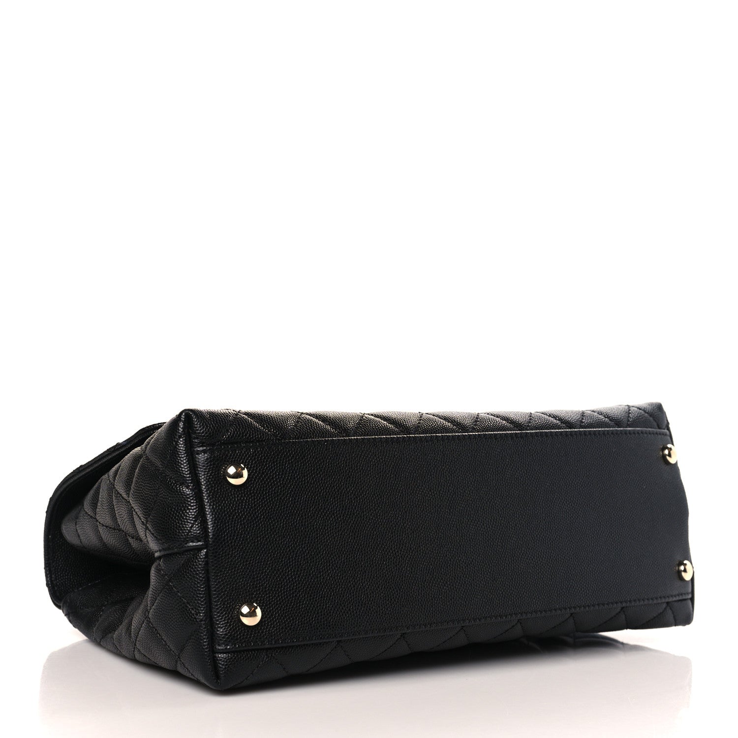 Chanel Caviar Lizard Embossed Quilted Small Coco Handle Flap Black 4 of 10