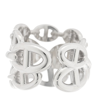Hermes Sterling Silver GM Chaine d'ncre Enchainee Band Ring 58 8.25 3 of 5