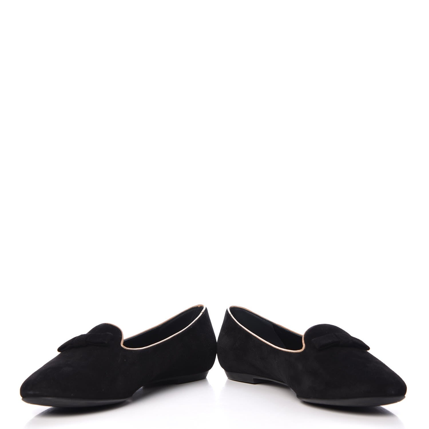 Louis Vuitton Suede Uniformes Bow Flat Loafers 36.5 Black 5 of 9