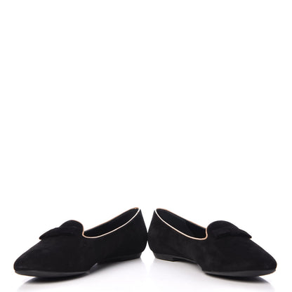 Louis Vuitton Suede Uniformes Bow Flat Loafers 36.5 Black 5 of 9
