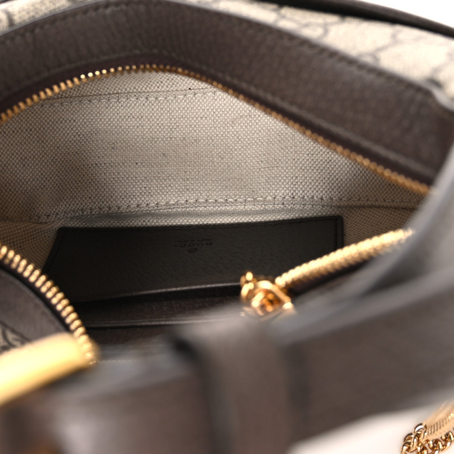 Gucci GG Supreme Monogram Textured Dollar Calfskin Small Ophidia Shoulder Bag Beige Ebony New Acero 5 of 10