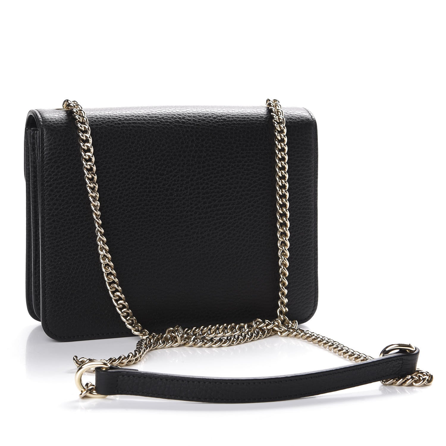 Gucci Dollar Calfskin Small Interlocking G Shoulder Bag Black 2 of 6