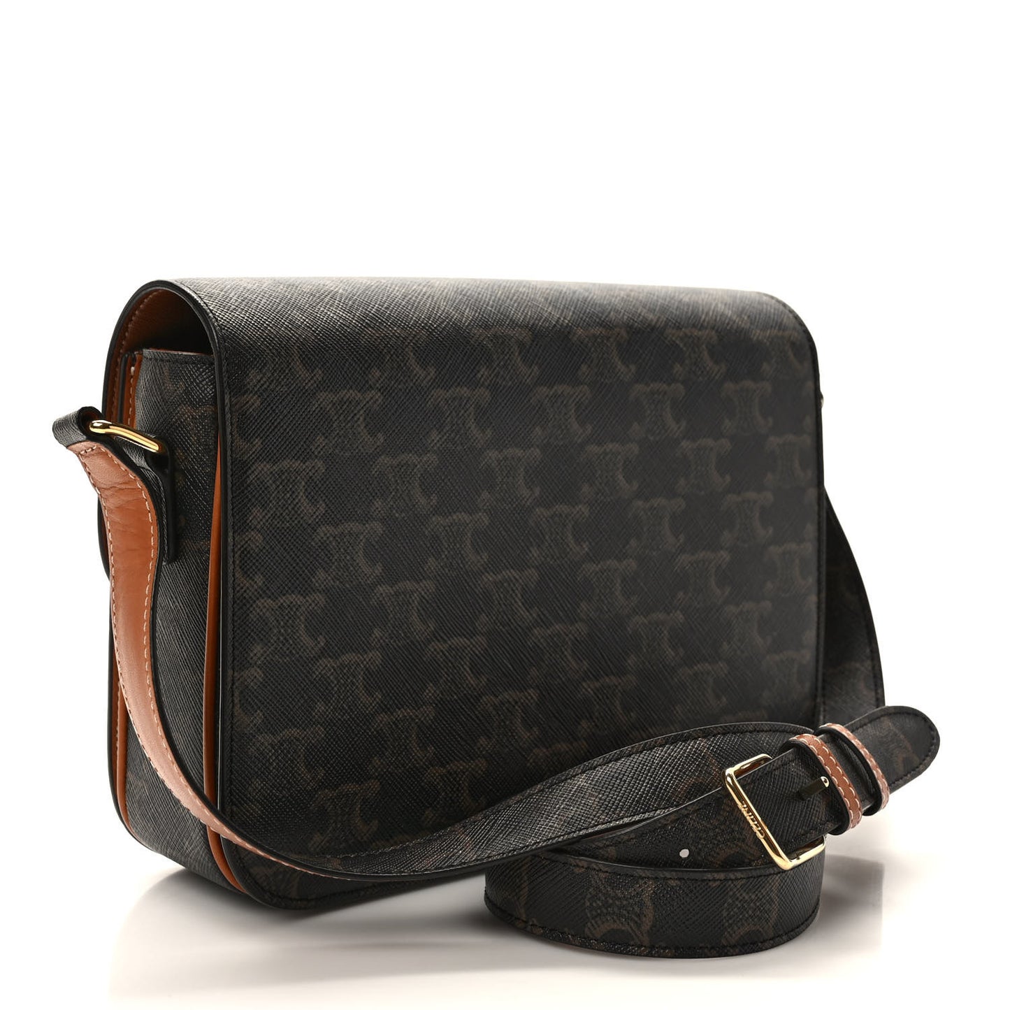 Calfskin Triomphe Canvas Medium Triomphe Tan
