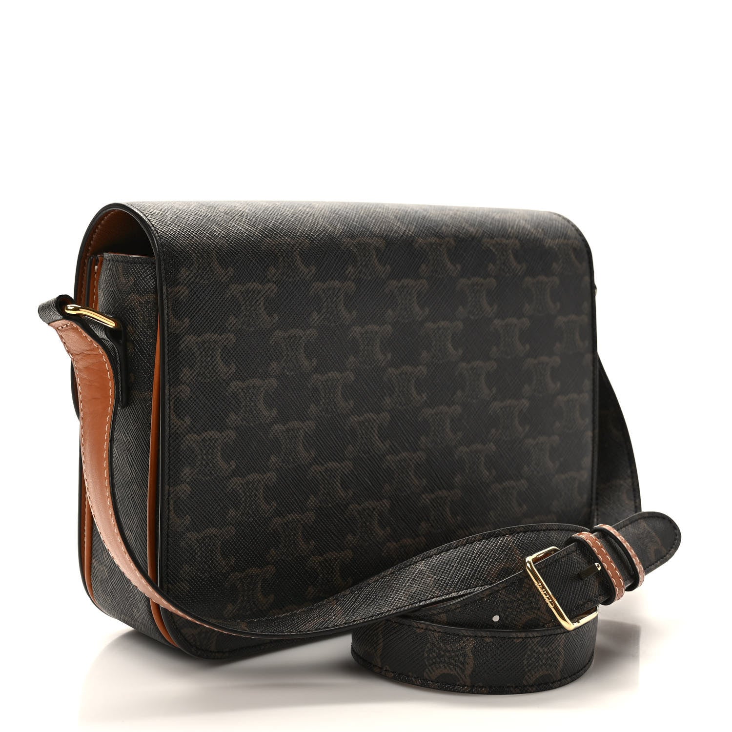 Celine Calfskin Triomphe Canvas Medium Triomphe Tan 3 of 9