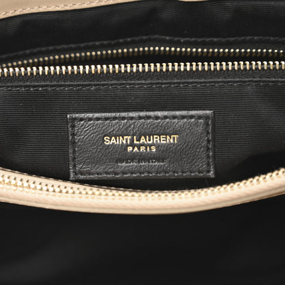 Saint Laurent Calfskin Matelasse Large Loulou Monogram Chain Satchel Dark Beige 6 of 10