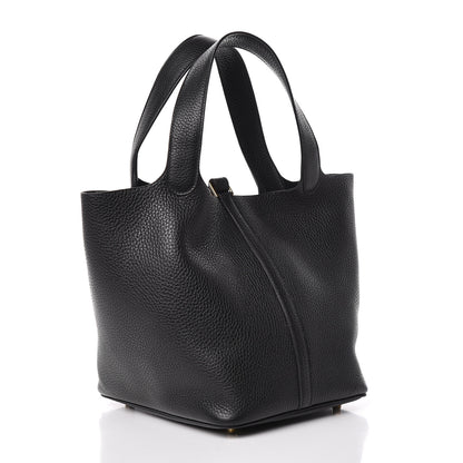 Hermes Taurillon Clemence Picotin Lock 22 MM Black 3 of 11