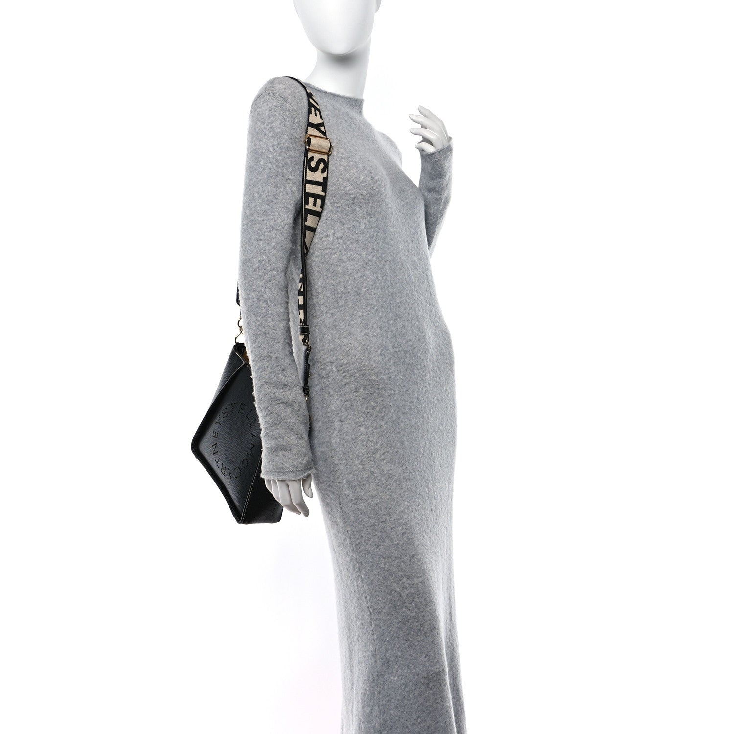 Stella McCartney Eco Alter Nappa Perforated Logo Mini Crossbody Black 3 of 10