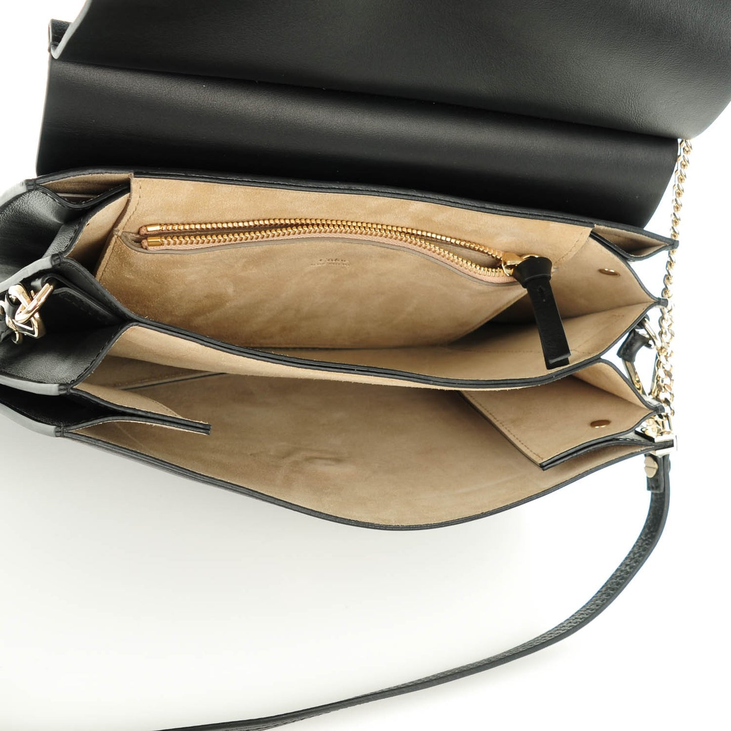 Suede Calfskin Medium Faye Shoulder Bag Black