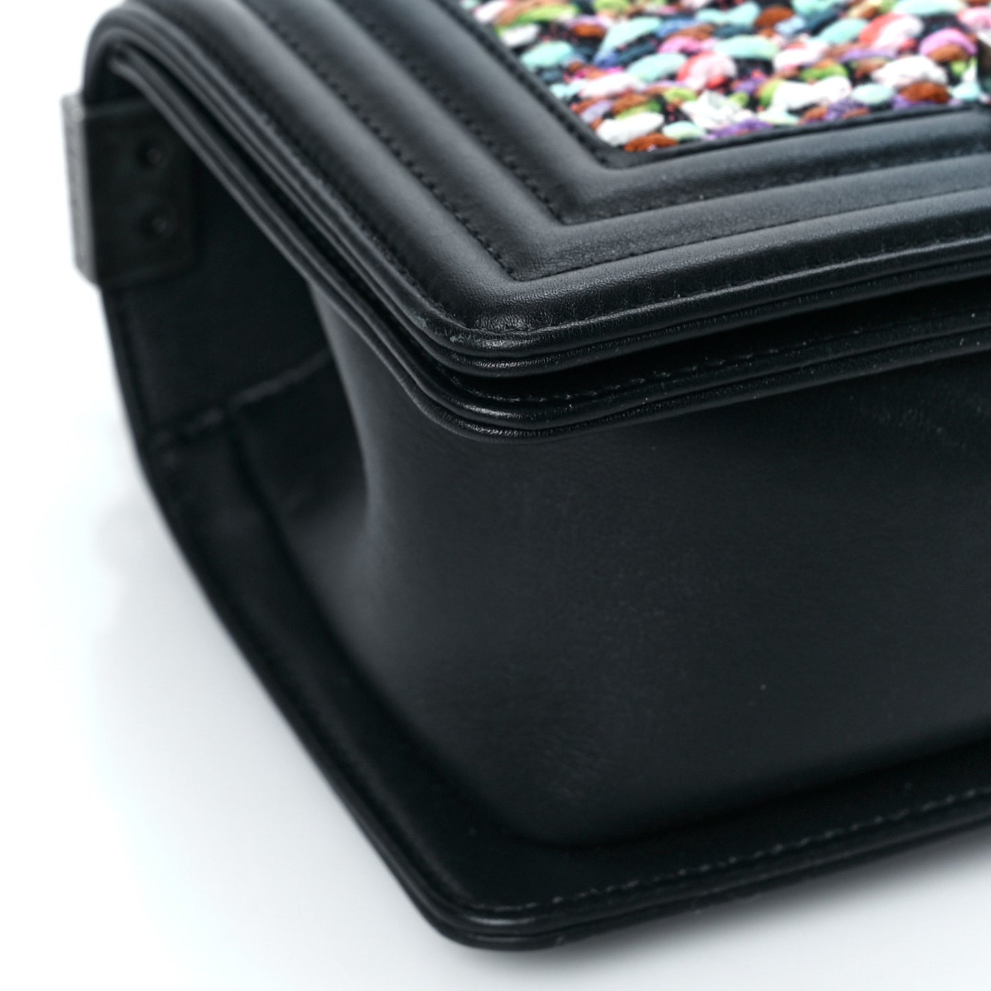 Tweed Calfskin Small Boy Flap Multicolor