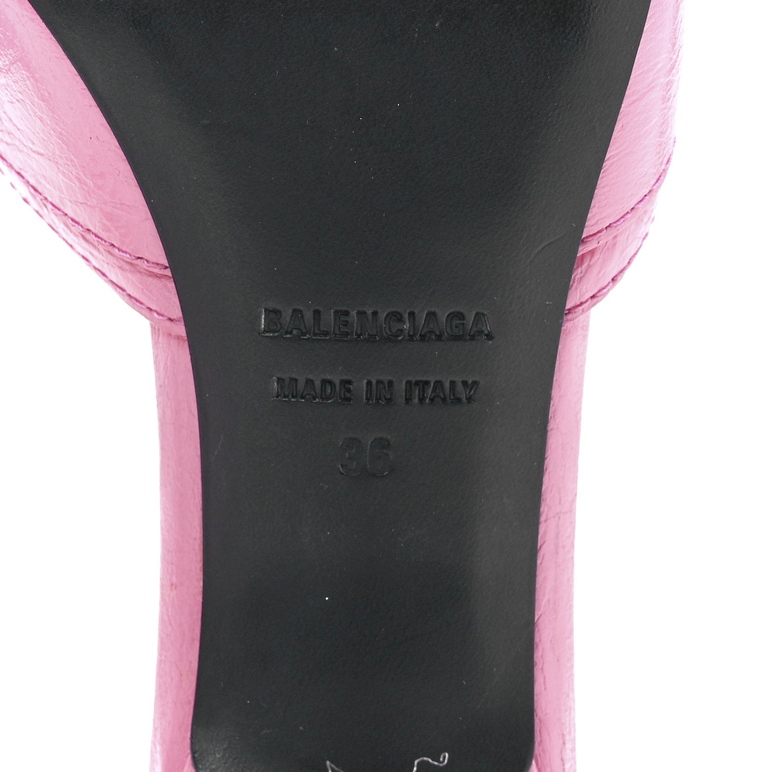 Balenciaga Agneau Arena Cagole 50mm Slide Sandals 36 Sweet Pink 8 of 9