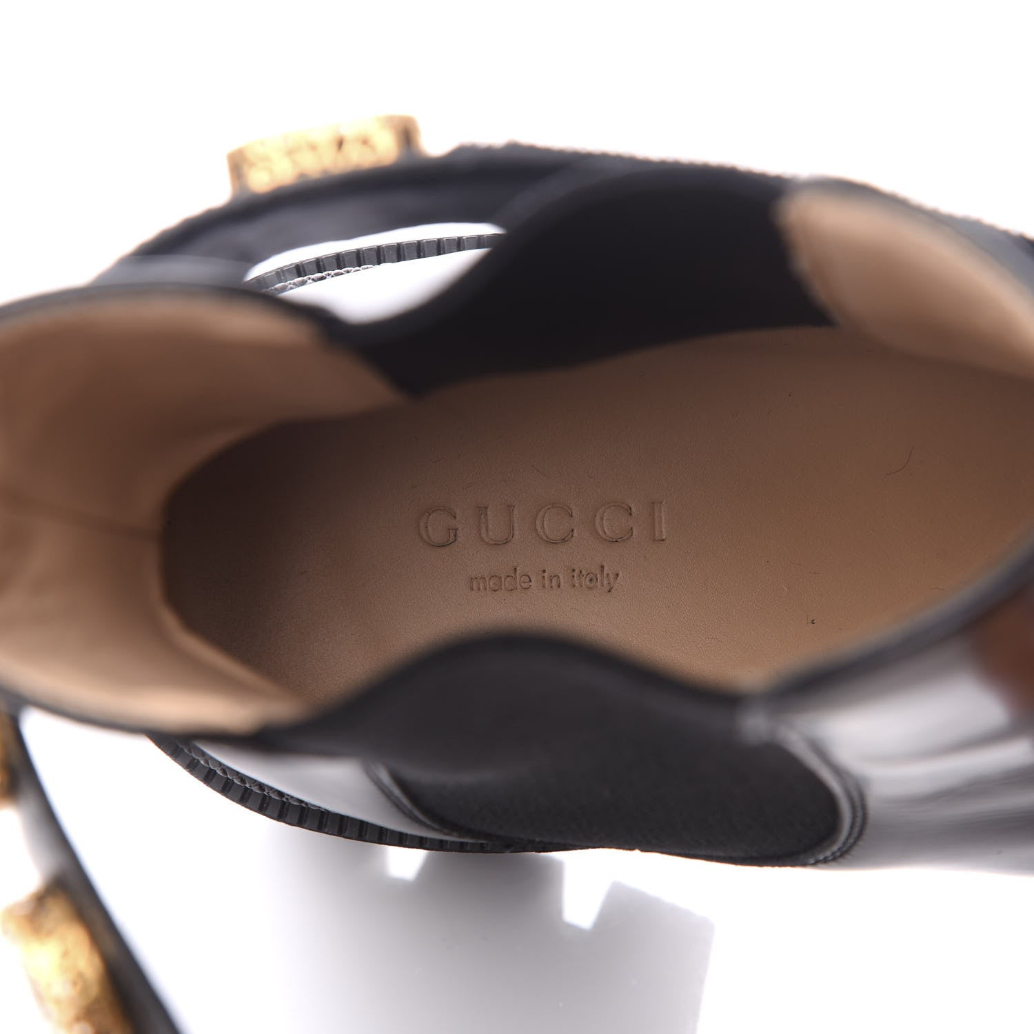 Gucci Calfskin Crystal GG Trip Chelsea Ankle Boots 39.5 Black 8 of 10