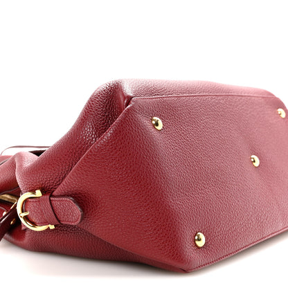 Salvatore Ferragamo Pebbled Calfskin East West Fiamma Bag Red 10 of 15