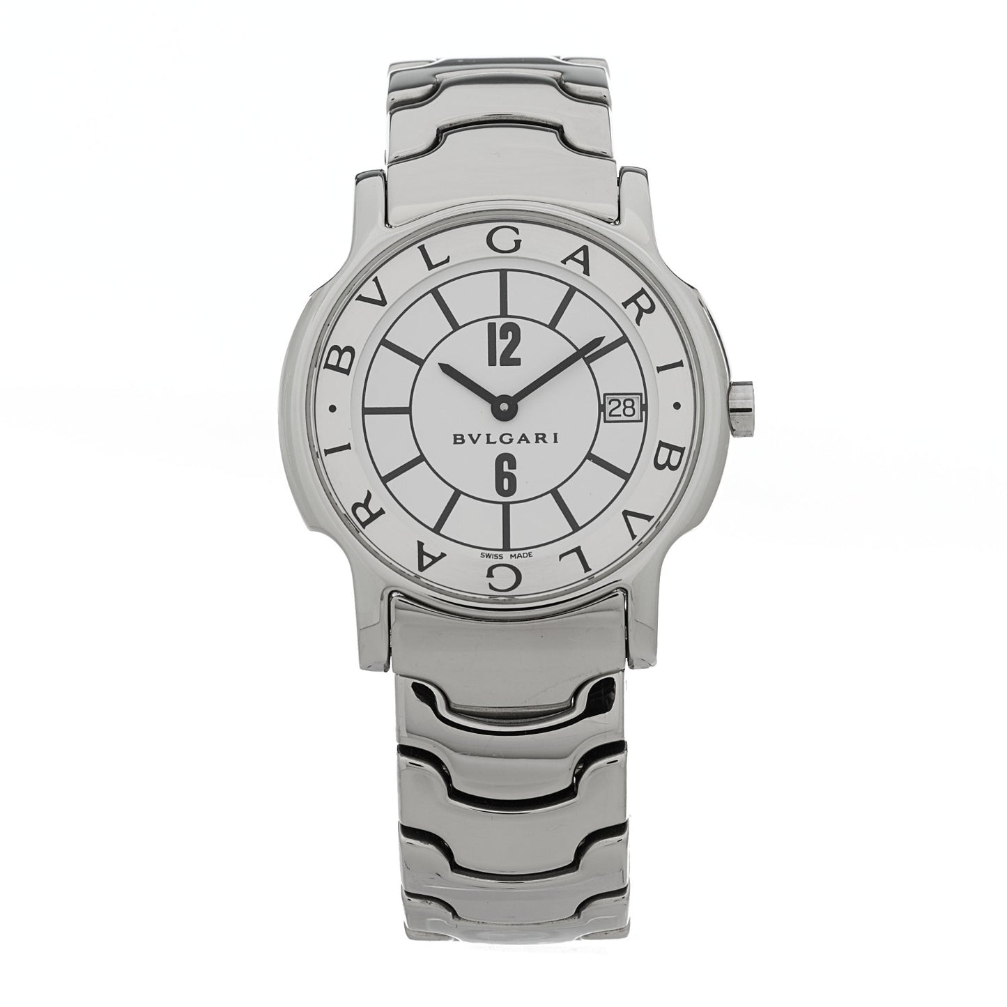 Stainless Steel 35mm Solotempo Quartz Watch White