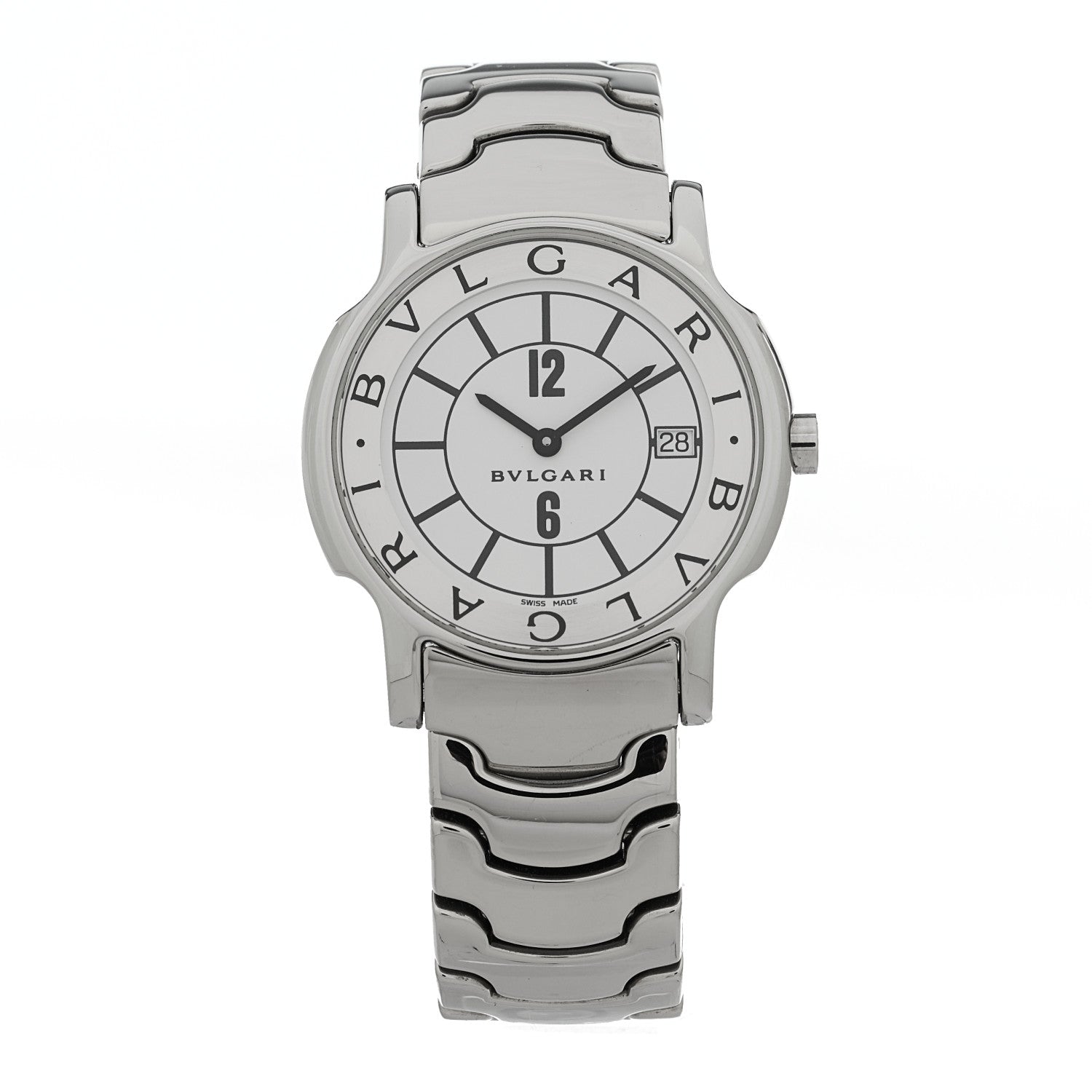 Bulgari Stainless Steel 35mm Solotempo Quartz Watch White 1 of 4