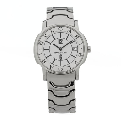 Bulgari Stainless Steel 35mm Solotempo Quartz Watch White 1 of 4