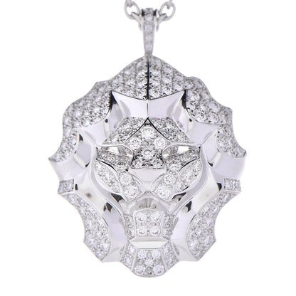 Chanel 18K White Gold Diamond Sous Le Signe du Lion Pendant Necklace 4 of 17