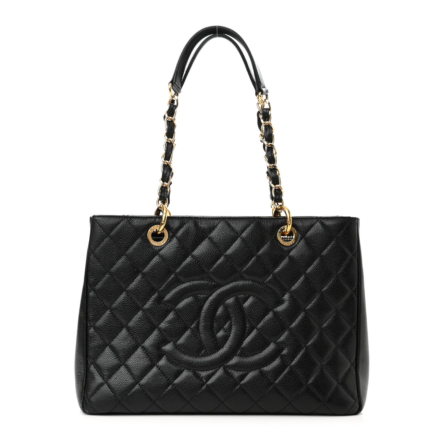 Caviar Quilted Grand Shopping Tote GST Black