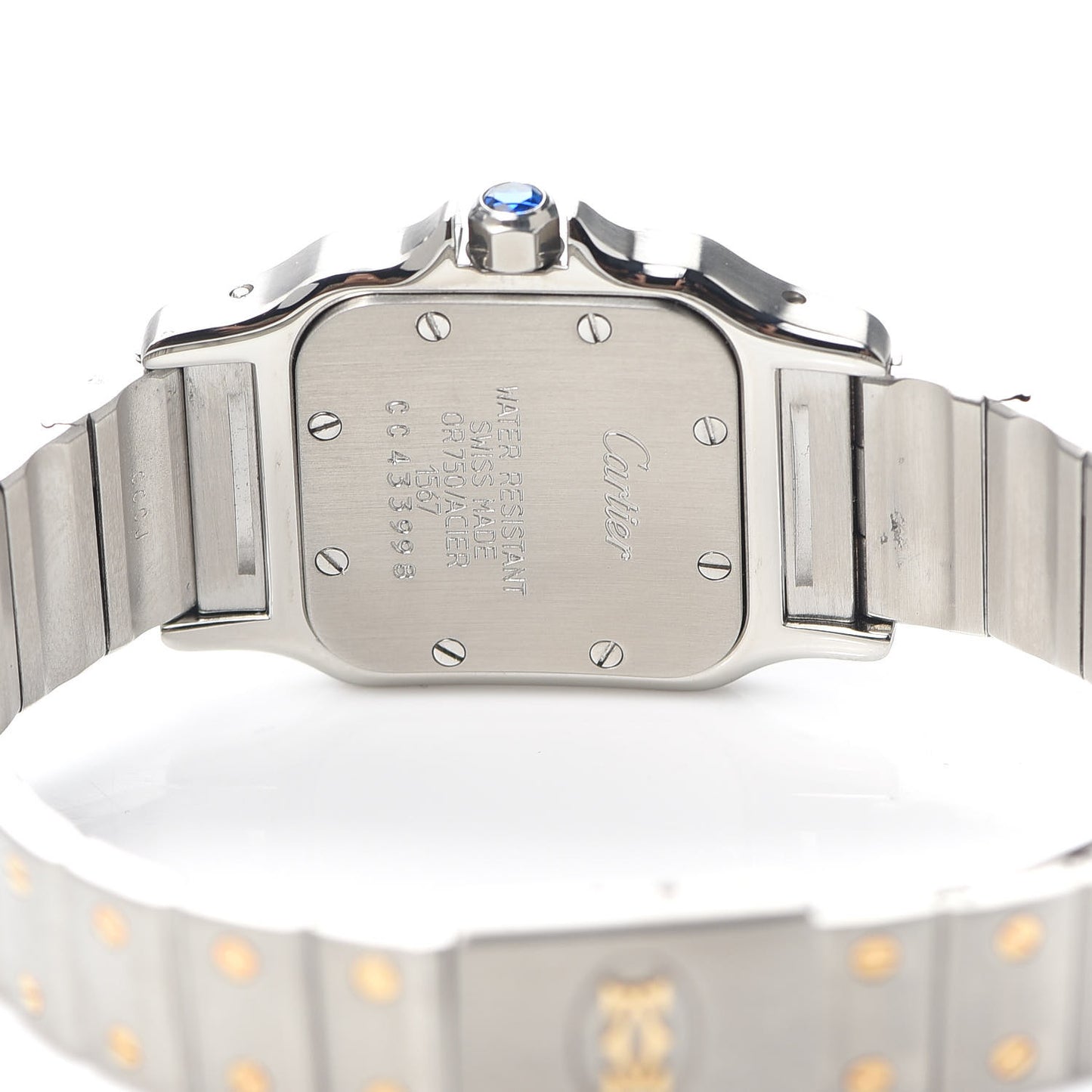 Stainless Steel 18K Yellow Gold 24mm Santos De Cartier Galbee Quartz Watch