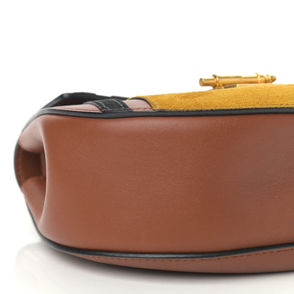 Chloe Suede Calfskin Patchwork Mini Drew Shoulder Bag Tobacco 8 of 10