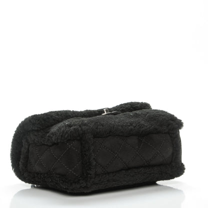 Chanel Shearling Lambskin Pearl Flap Black 4 of 7