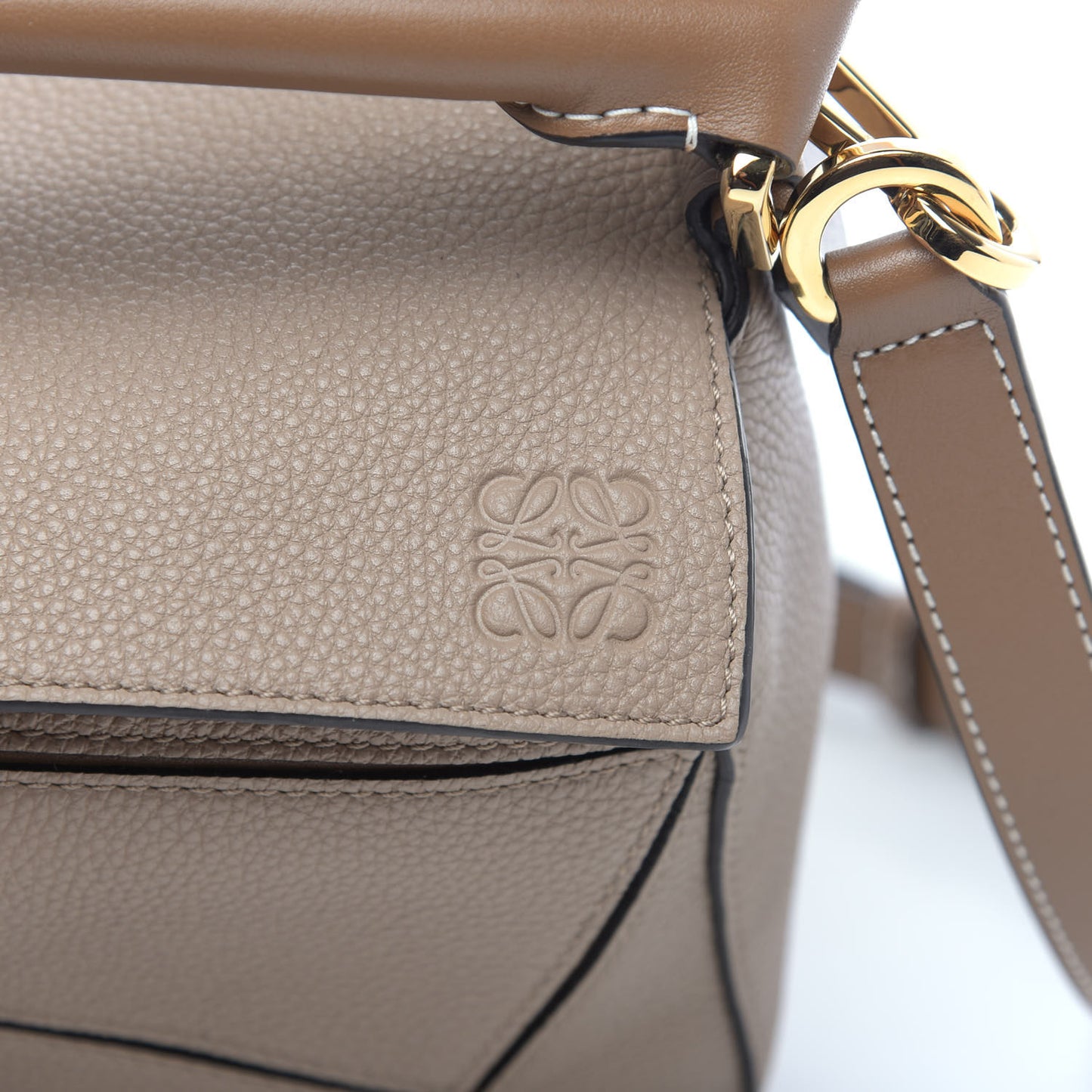 Grained Calfskin Small Puzzle Bag Sand Mink