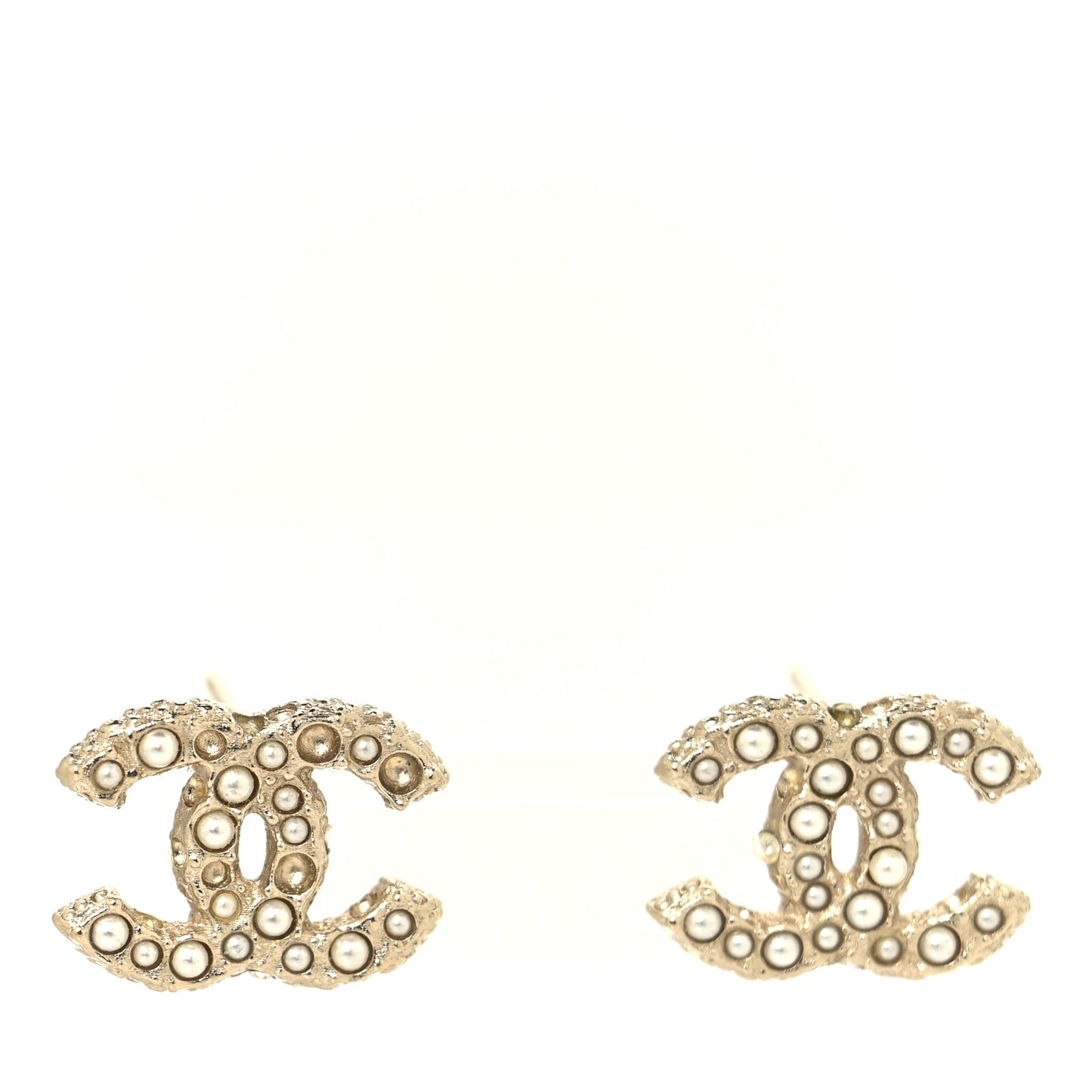 Pearl Crystal CC Earrings Gold