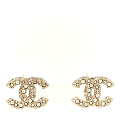 Chanel Pearl Crystal CC Earrings Gold 5 of 6