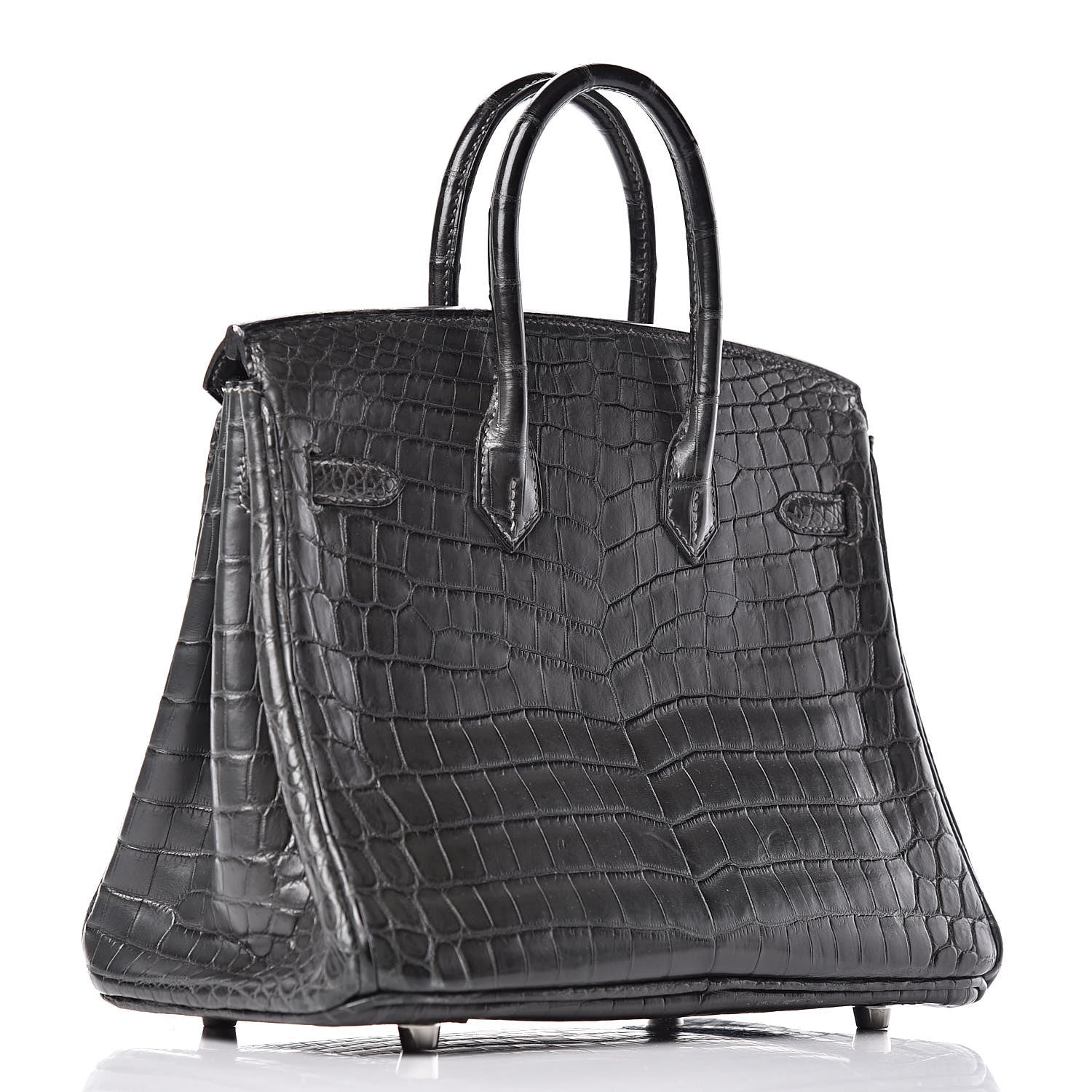 Hermes Matte Niloticus Crocodile Birkin 25 Graphite 4 of 33