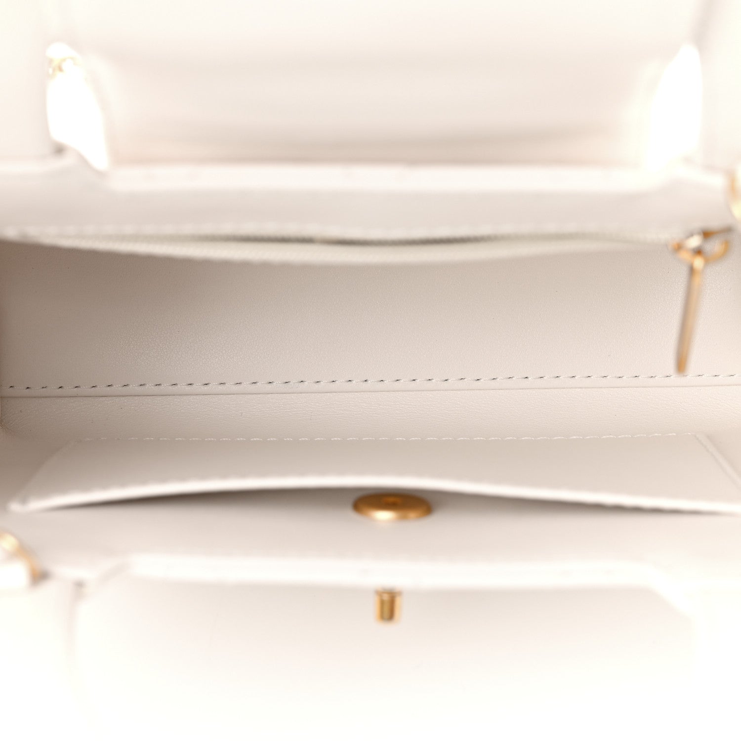 Chanel Shiny Aged Calfskin Quilted Nano Kelly Shopper White 5 of 11