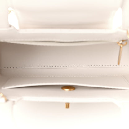 Chanel Shiny Aged Calfskin Quilted Nano Kelly Shopper White 5 of 11