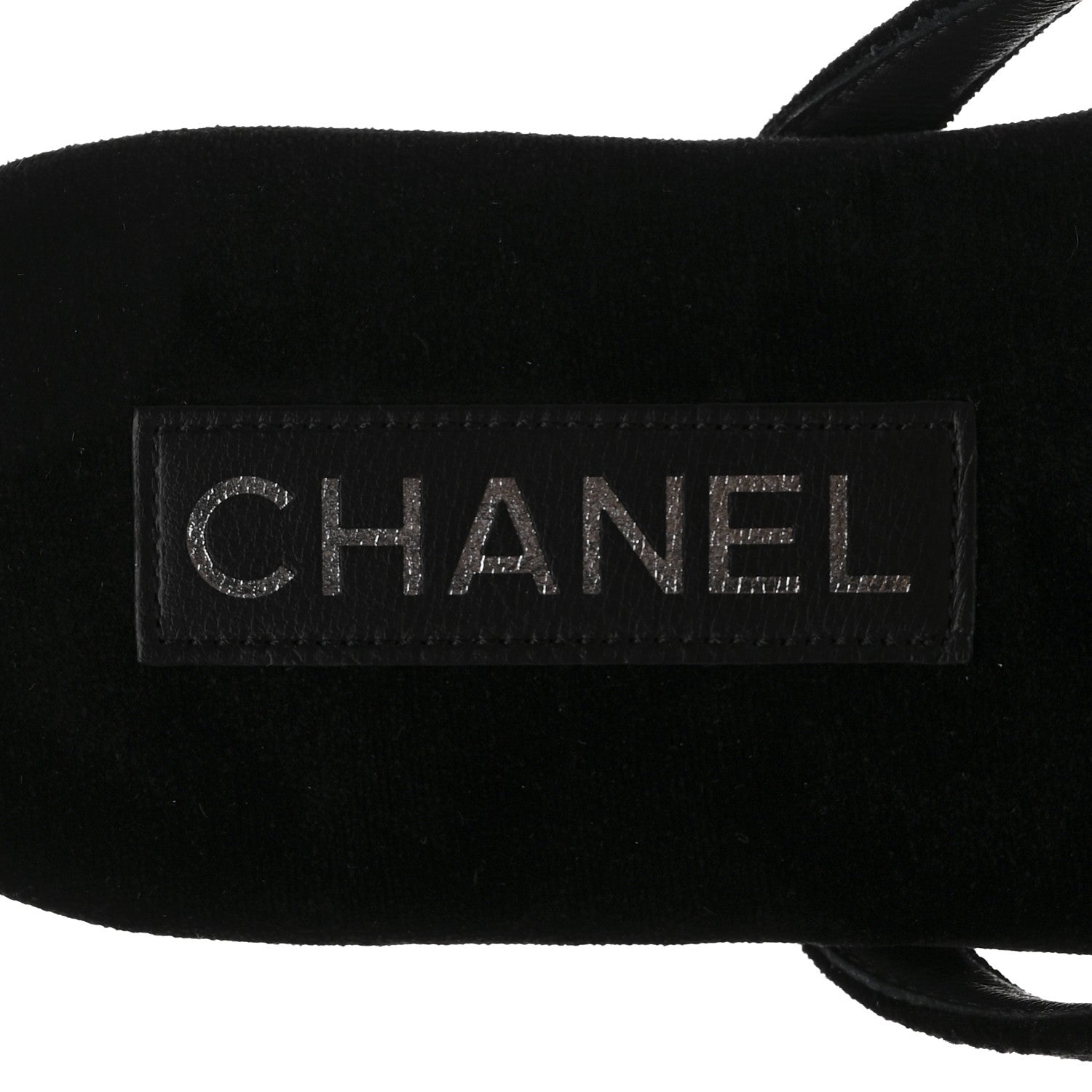 Chanel Velvet Crystal CC Thong Sandals 38 Black 9 of 11