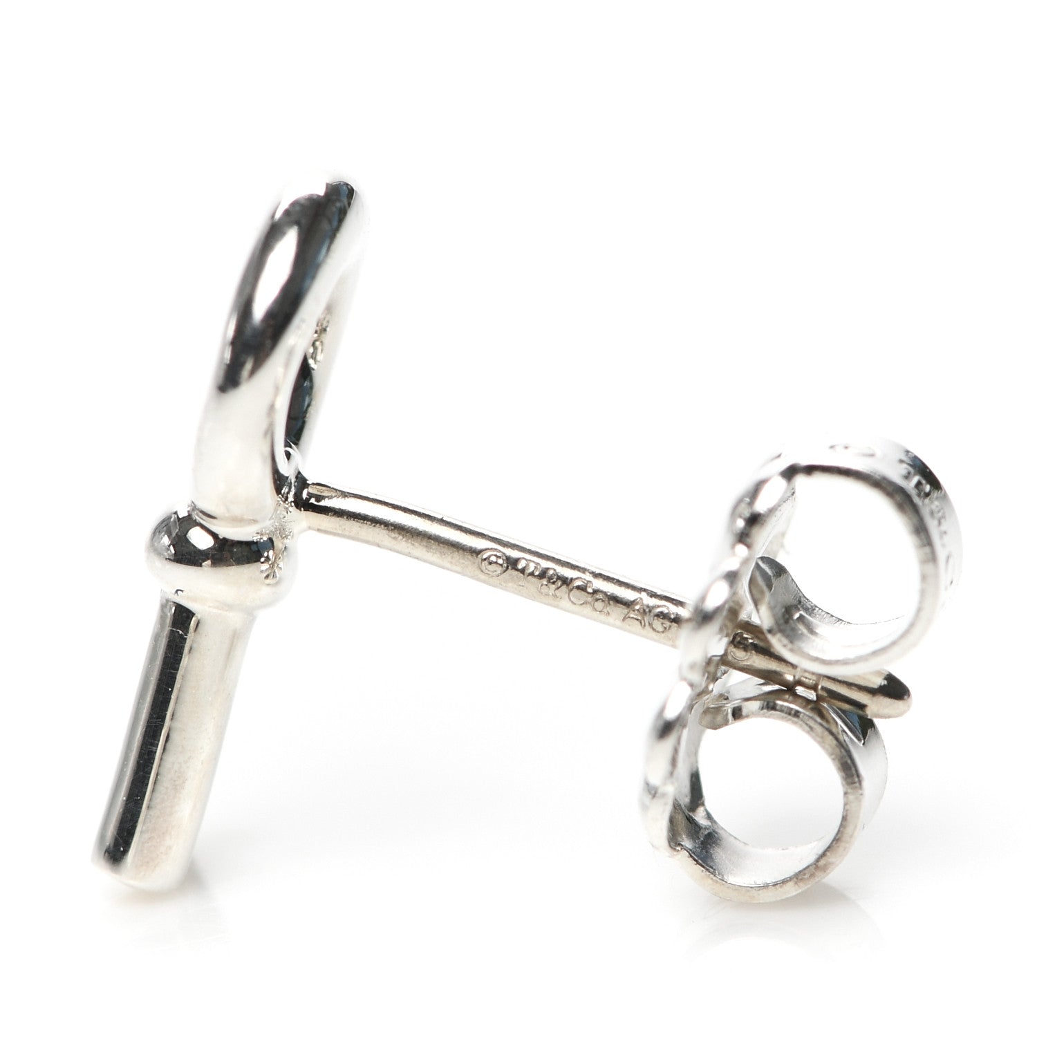 Tiffany Sterling Silver Key Earrings 4 of 5