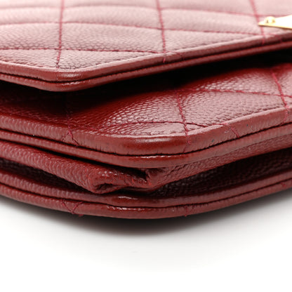 Chanel Caviar Quilted Golden Class Wallet On Chain WOC Red 14 of 17