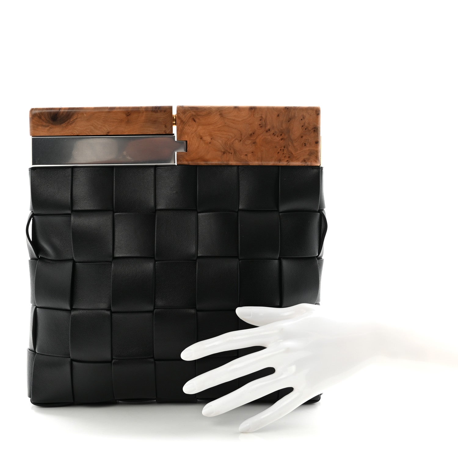 Bottega Veneta Nappa Intrecciato The Snap Clutch Black 2 of 6