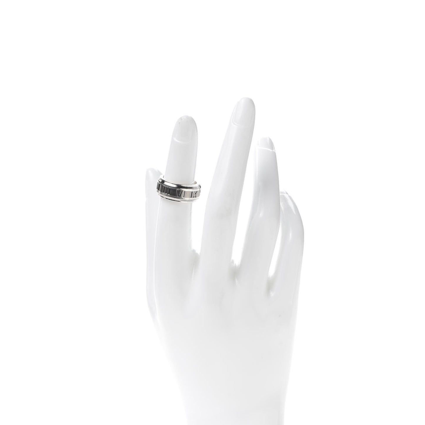 Sterling Silver Titanium Atlas Band Ring 48 4.5