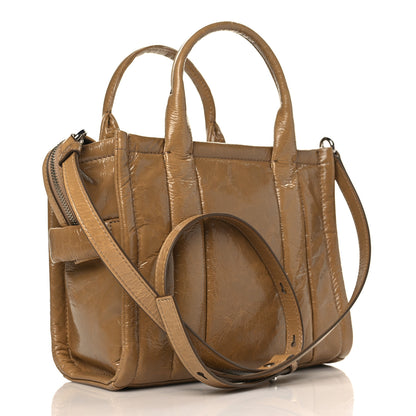 Marc Jacobs Shiny Crinkled Calfskin Mini The Tote Bag Light Brown 3 of 9