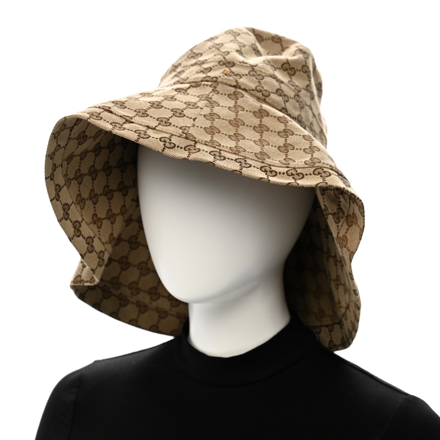 Gucci Monogram Wide Brim Hat S Beige 1656767 – FASHIONPHILE