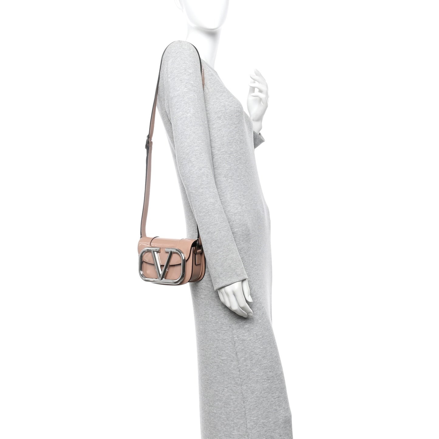 Patent Small Supervee Crossbody Bag Rose Cannelle