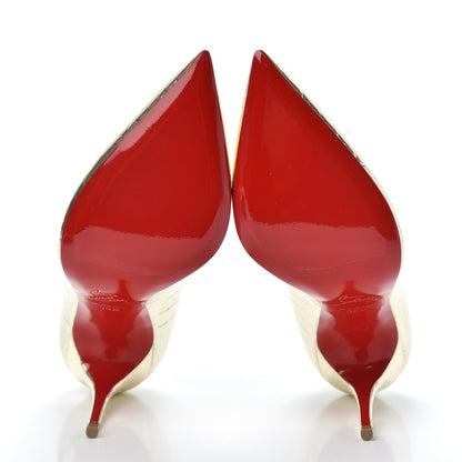 Christian Louboutin Metallo Cocco Pigalle Follies 100 Pumps 36.5 Platine 7 of 8