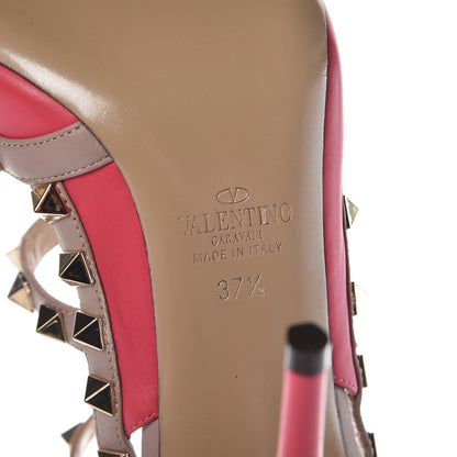Valentino Garavani Calfskin Nappa Rockstud Ankle Strap 100mm Pumps 37.5 Deep Fuxia Poudre 6 of 11