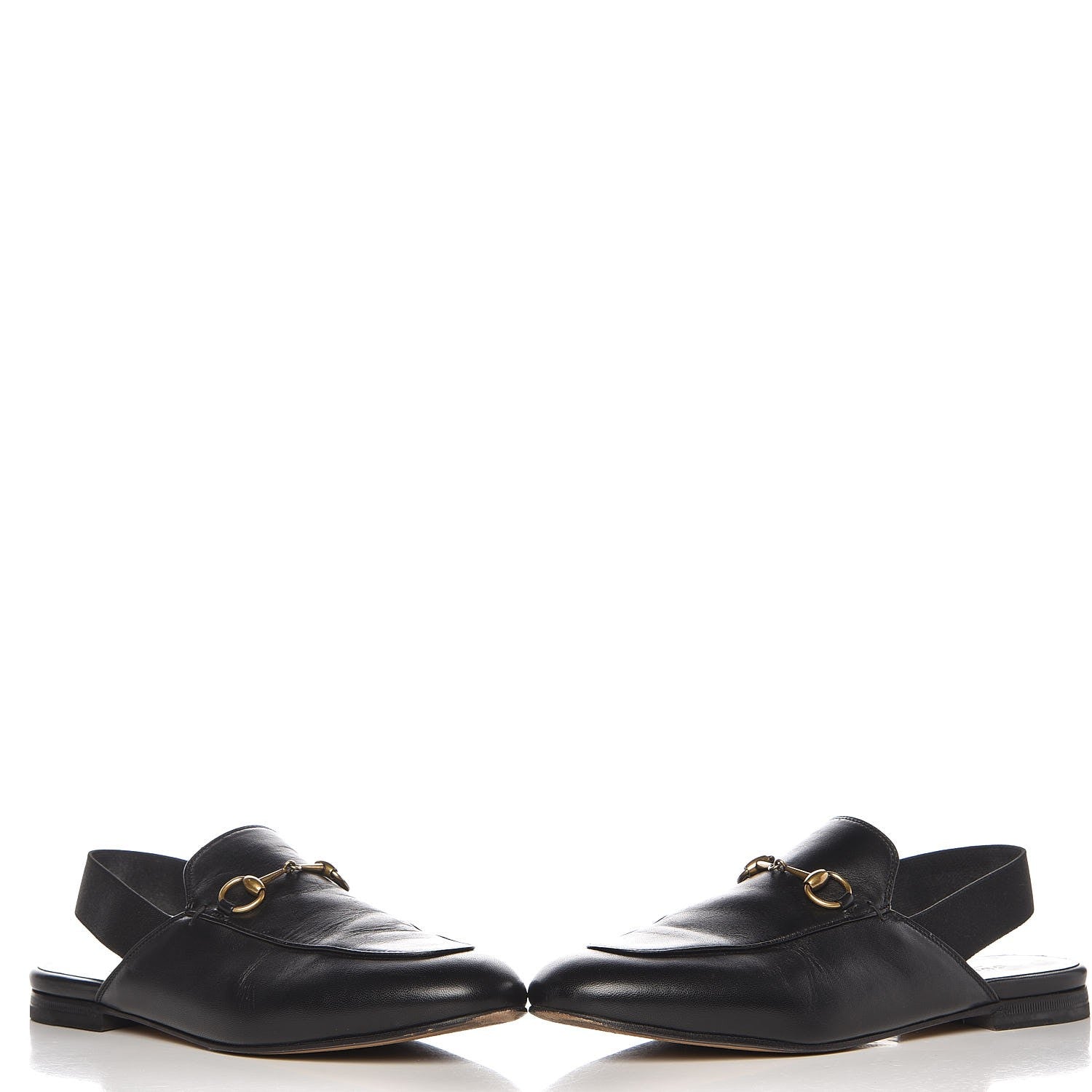 Gucci Nappa Womens Horsebit Slingback Slippers 38.5 Black 5 of 13
