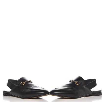 Gucci Nappa Womens Horsebit Slingback Slippers 38.5 Black 5 of 13