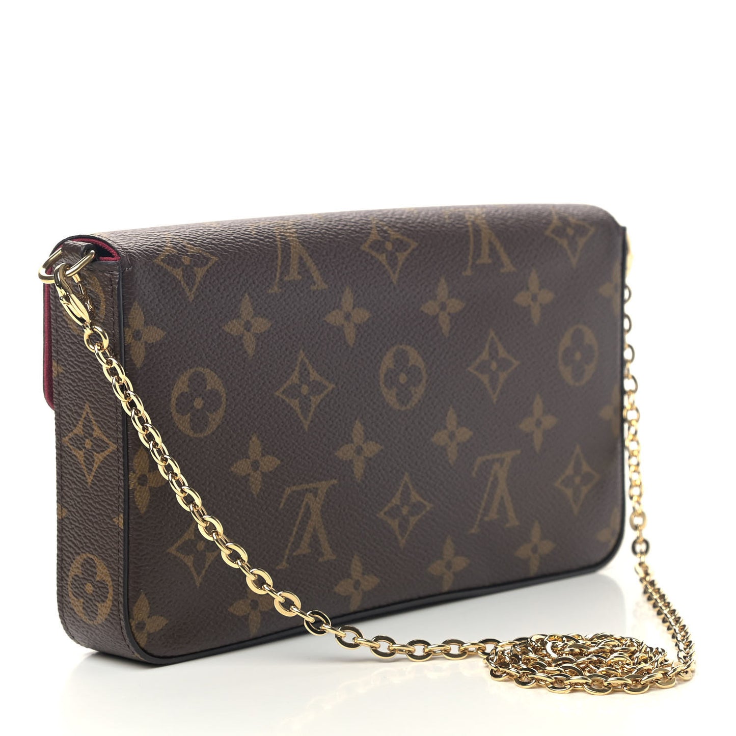 Monogram Pochette Felicie Chain Wallet Fuchsia