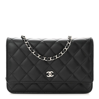 Chanel Lambskin Quilted Wallet On Chain WOC Black 1 of 12