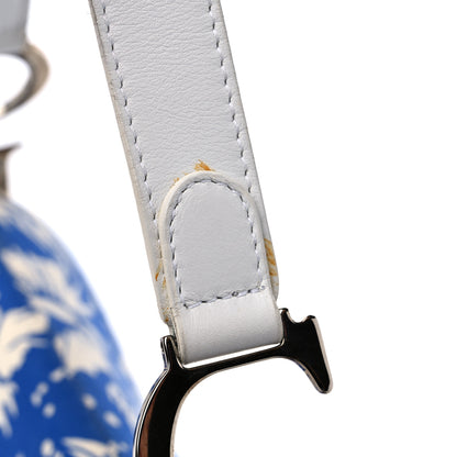 Christian Dior Canvas Hibiscus Surf Chick Saddle Bag Blue White 15 of 16