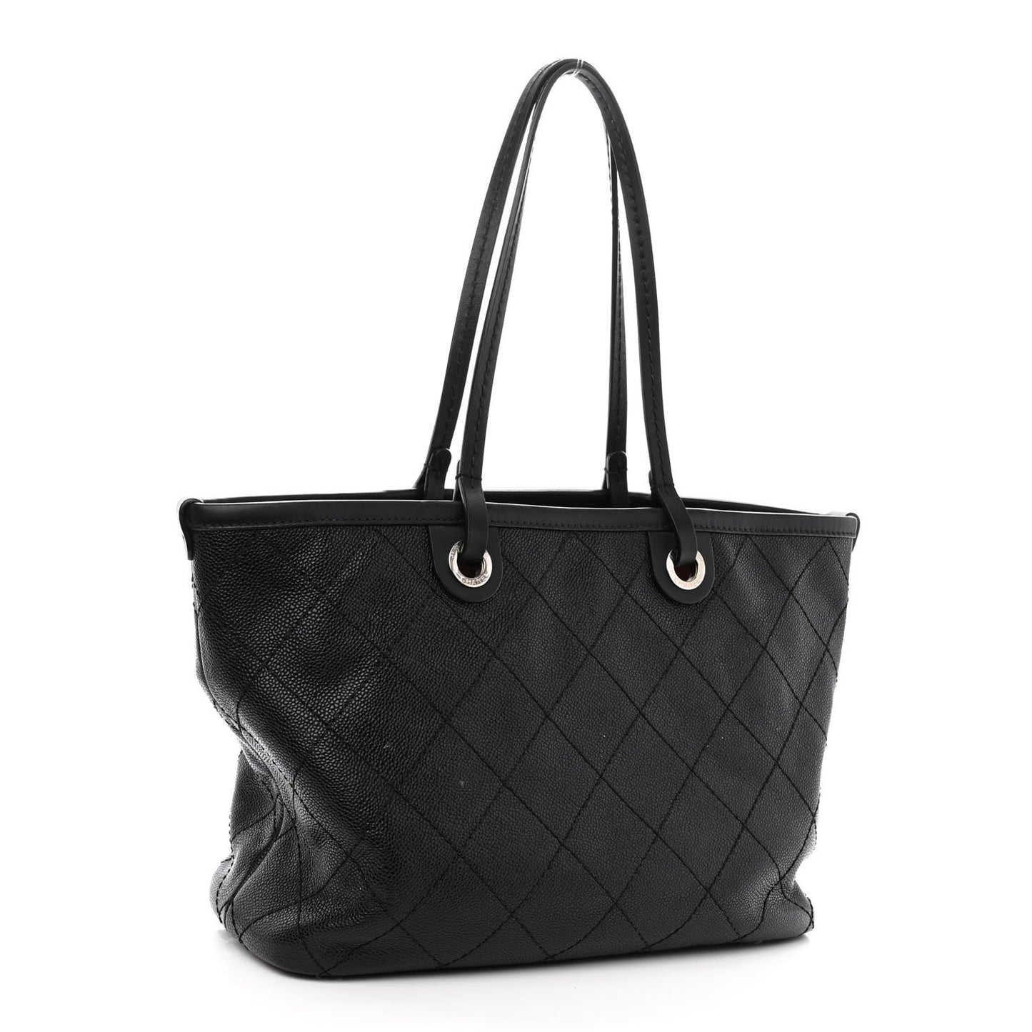 Grained Calfskin Shopping Fever Tote Black