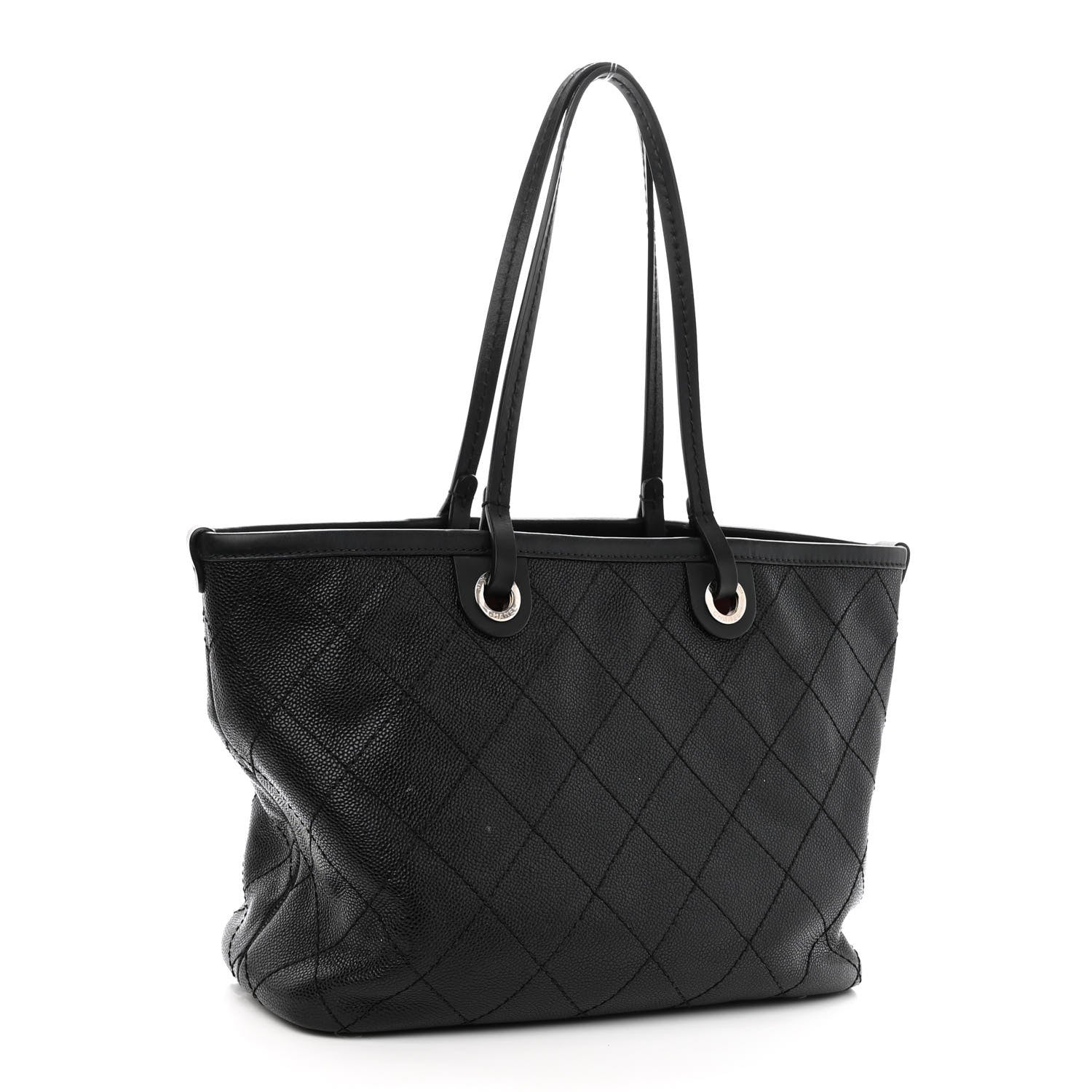 Chanel Grained Calfskin Shopping Fever Tote Black 1315702