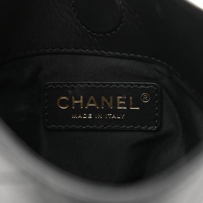 Chanel Calfskin Quilted Fringe Small Shopping Bag Black 7 of 11