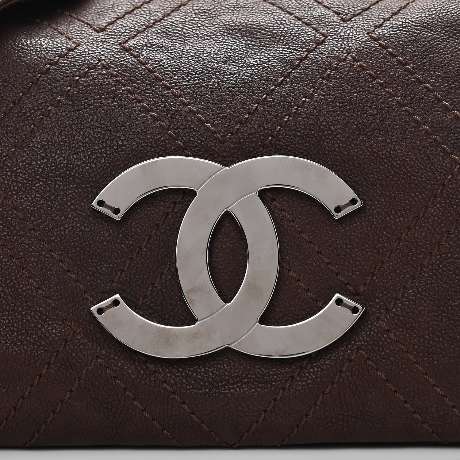 Chanel Calfskin Diamond Stitch Accordion Flap Brown 7 of 9